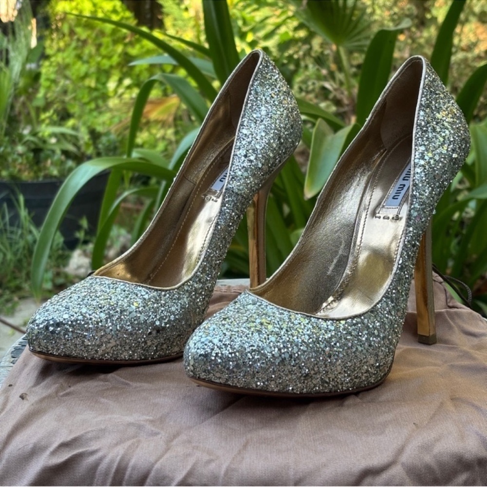 Miu Miu glitter sparkly pumps - Picture 3 of 7